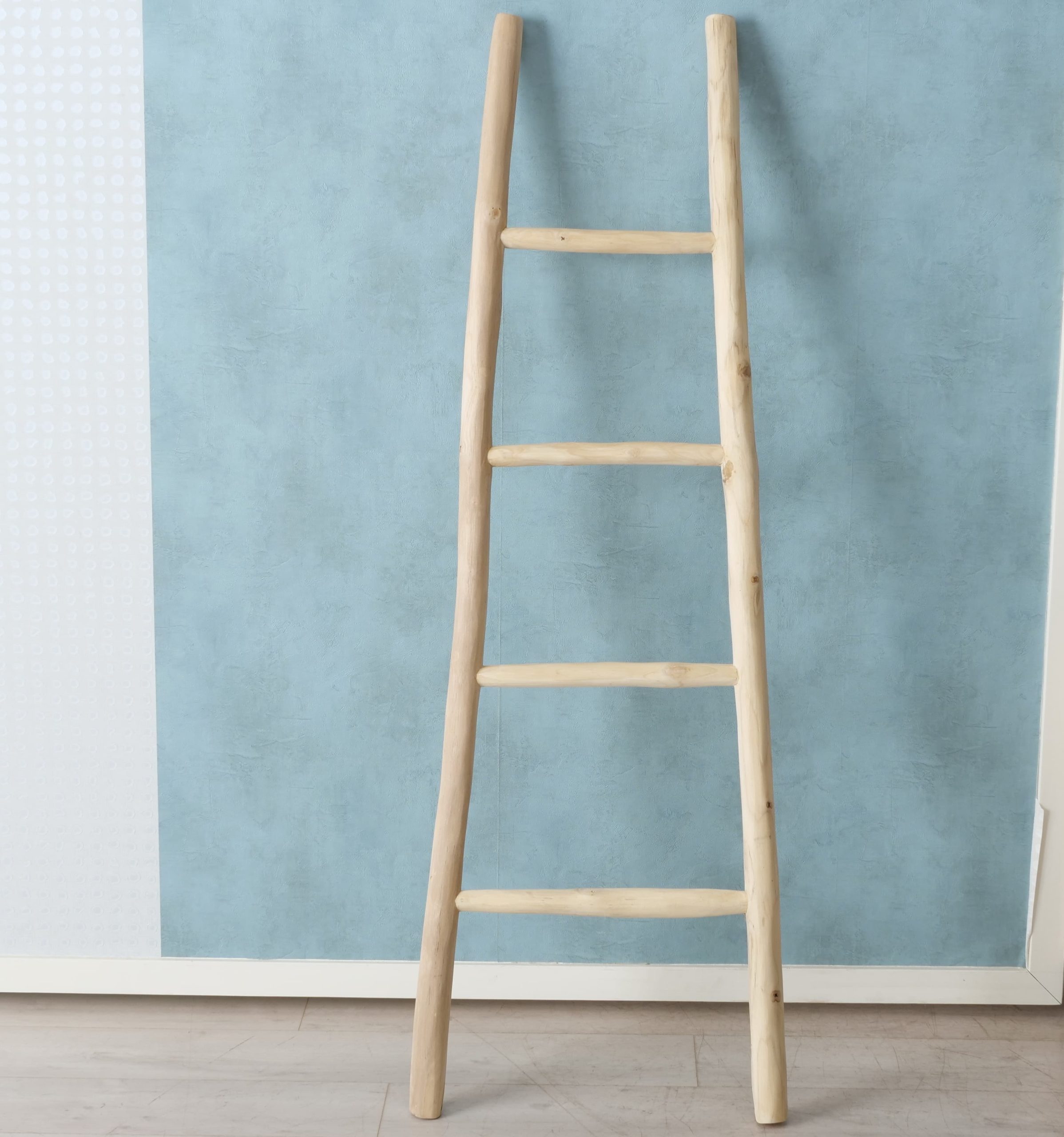 Scara decorativa din lemn de tec Alok Natural, l55xA5xH160 cm