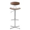 Scaun de bar din furnir si picior metalic Blaise Nuc / Crom, l43xA42xH103 cm