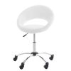 Scaun de birou ergonomic tapitat cu piele ecologica Plump Alb, l60xA53xH89 cm