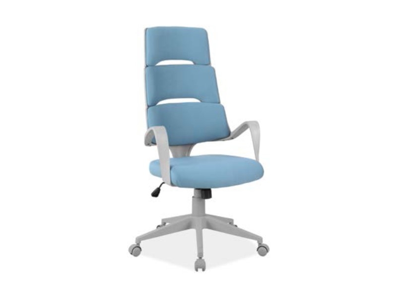 Scaun de birou ergonomic tapitat cu stofa Q-889 Albastru, l64xA49xH118-128 cm