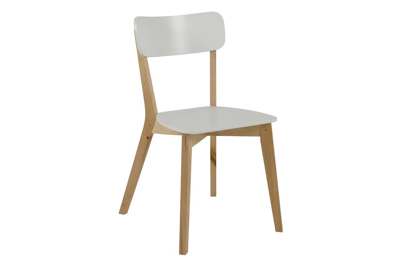 Scaun din lemn si MDF Raven Alb / Natural, l40,5xA48,5xH79 cm