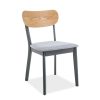 Scaun din lemn, tapitat cu stofa Vitro Gri / Grafit, l45xA41xH78 cm