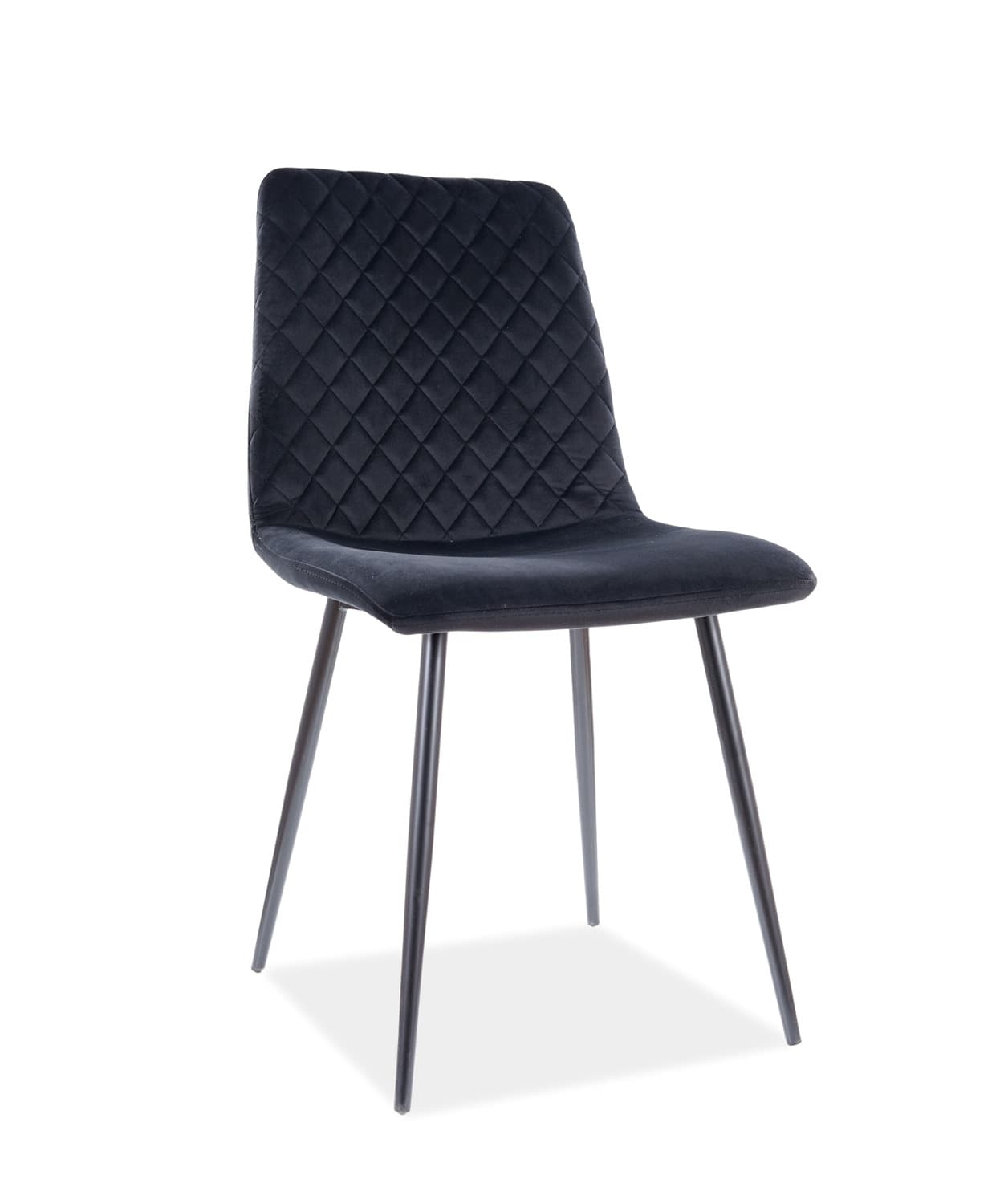 Scaun tapitat cu stofa, cu picioare metalice Irys Velvet Negru, l46xA42xH84 cm