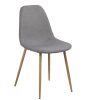 Scaun tapitat cu stofa si picioare metalice Wilma Gri Deschis / Stejar, l44,5xA56xH84 cm