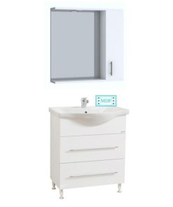 Set Baza, lavoar baie GN1871 si oglinda GN0201 - 65 cm alb