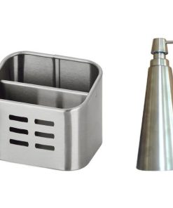 Set dozator sapun si suport burete finisaj inox - Maxdeco