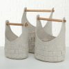 Set 3 cosuri pentru depozitare din pasla Basket Cui Bej, L35xl27xH50 cm / L30xl24xH45 cm / L25xl18xH39 cm