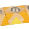 Set 3 suporturi din lemn pentru lumanari Rectangular Multicolor