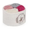 Set 4 prosoape baie din bumbac, Beverly Hills Polo Club Alinda Alb V01 / Mix 4 culori, 30 x 30 cm