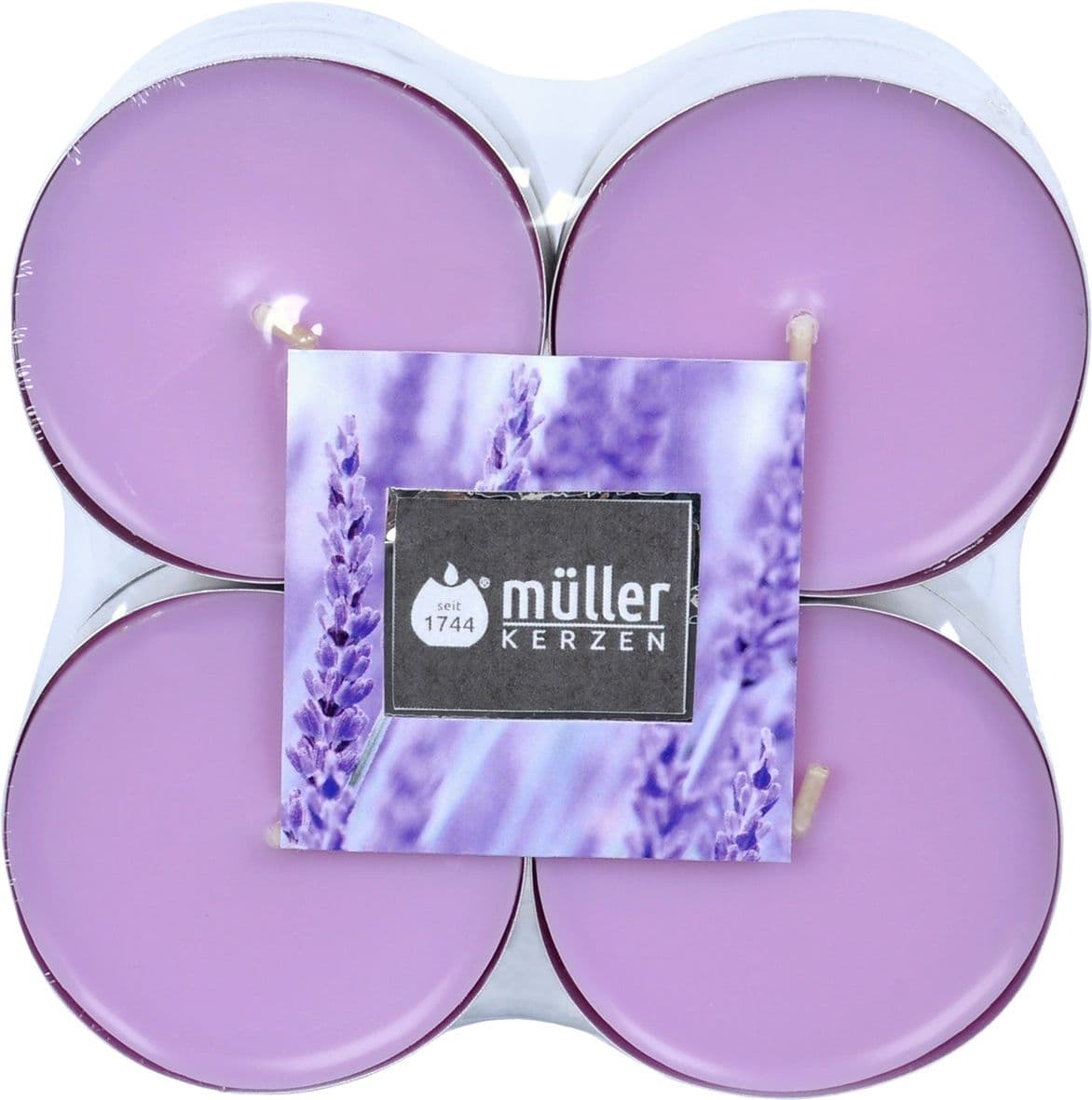 Set 8 lumanari parfumate tip pastila Maxi Lavanda Mov, Ø5,7xH2,2 cm