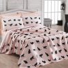 Set cuvertura de pat, Cats Roz / Negru, 4 piese, 200 x 235 cm