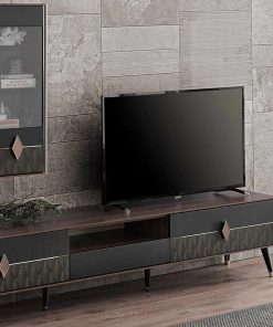 Set de mobila living din pal, 3 piese Diamond Large Nuc / Grafit