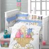 Set lenjerie pentru copii, din bumbac Ranforce, 4 piese, Baby Multicolor, 100 x 150 cm
