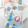 Set lenjerie pentru copii, din bumbac Ranforce, 4 piese, Balloon Multicolor, 100 x 150 cm