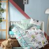 Set lenjerie pentru copii, din bumbac Ranforce, 4 piese, Dalmatieni Multicolor, 100 x 150 cm