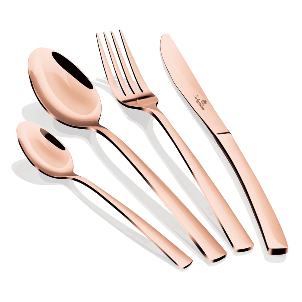 Set tacamuri din otel inoxidabil, 16 piese, Simple Cutlery Sets Rose Gold