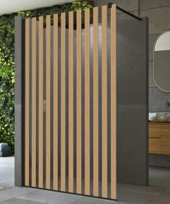 Cabina de dus Walk-in Sanswiss Easy Japan profil negru 120 cm sticla 8 mm