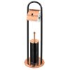 Suport din otel inoxidabil pentru hartie igienica si perie de toaleta, Ø25xH79,5 cm, Black Rose