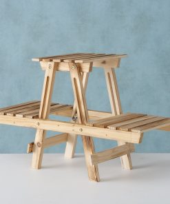 Suport ghivece din lemn de brad Falko Natural, l75xA28xH45 cm