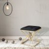 Taburet tapitat cu stofa si picioare metalice Piramid Negru / Auriu, l45xA45xH48 cm