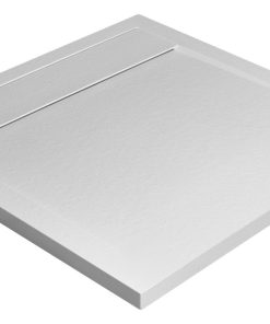 Cadita dus patrata slim Radaway Teos C 80x80x4cm marmura alb