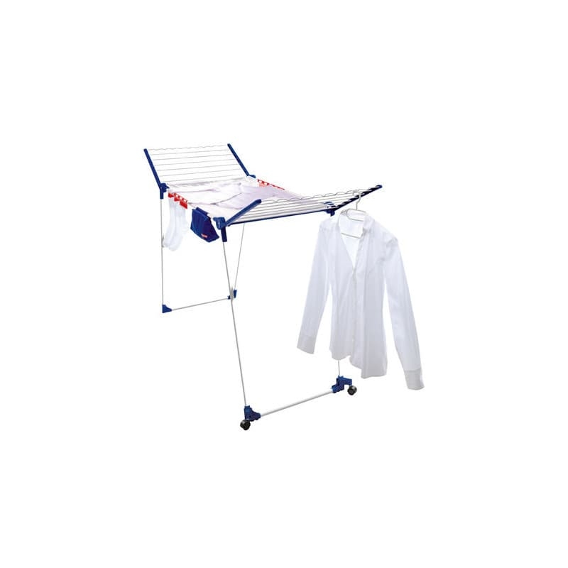 Uscator rufe pliabil cu rotile, cadru metalic, Pegasus Deluxe Mobile 200 Alb / Albastru, 20 m