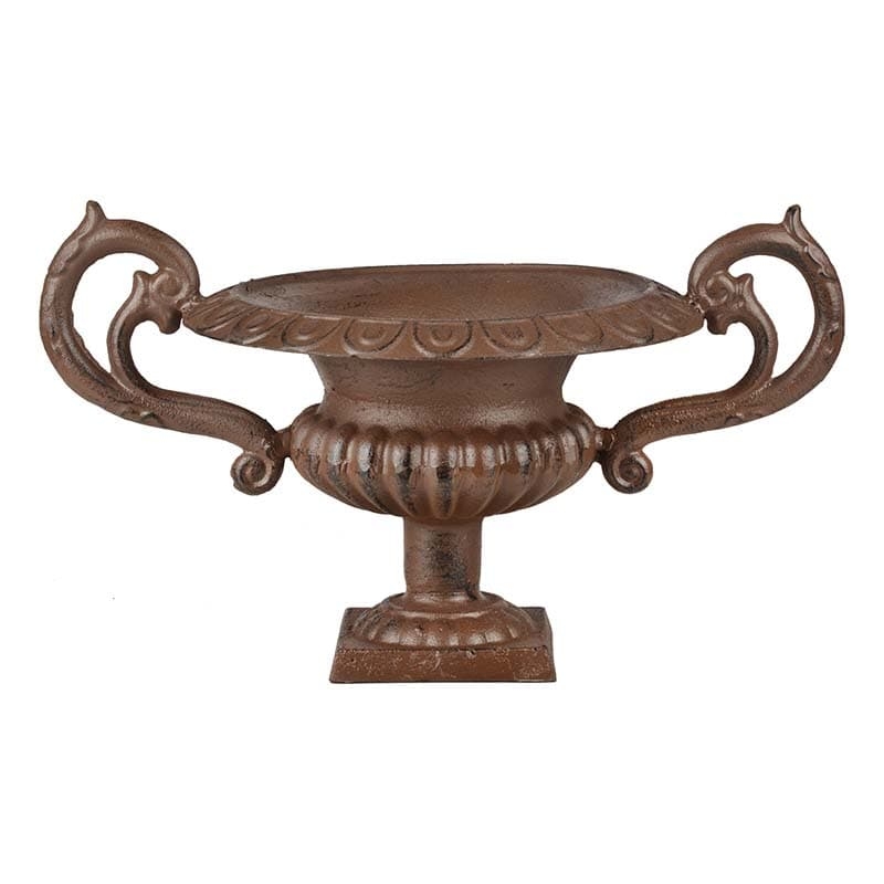 Vas decorativ de gradina, din fonta, French Urn Maro Antichizat, L43xl27,8xH25 cm