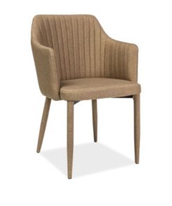 Scaun tapitat cu stofa, cu picioare metalice Ricardo Beige, l47xA46xH82 cm
