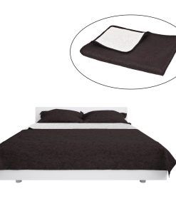 vidaXL Cuvertură matlasată cu două fețe, 220x240 cm, crem și maro