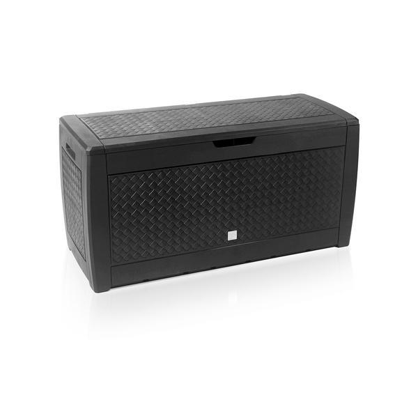 Banca/cutie cu spatiu depozitare cu roti 310 L Rato, Antracit, 119 x 48 x 60 cm - Caerus Capital