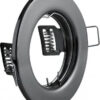 Spot rotund crom negru, incastrat, diametru 80mm, fix, GTV
