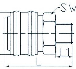 Alternative view of Cupla rapida aer, alama, filet exterior 1/4" ADLER MA3025.1