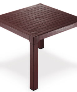 Alternative view of Mobilier exterior CULINARO PARNU, masa patrata 90x90x75cm, 4 scaune D60xH90xW57xSH45cm polipropilena/fibra sticla culoare maro, 4 perne scaun, traversa