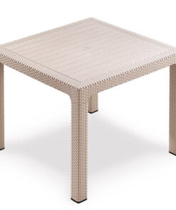 Alternative view of Set mobilier gradina CULINARO JURI imitatie ratan, masa patrata 90x90x75cm, 4 scaune 59x44xH88cm polipropilena/fibra sticla culoare cappuccino, 4 perne scaun