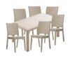 Set mobila curte, gradina CULINARO JURI imitatie ratan, masa 90x150x75cm, 6 scaune 59x44xH88cm polipropilena/fibra sticla culoare cappuccino