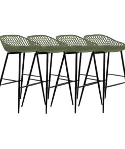 Set 4 scaune bar polipropilena 48x47x95 cm, verde negru