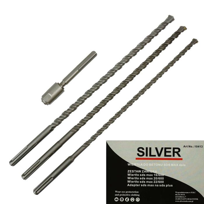 Set 3 burghie SDS MAX 16 20 22mm si adaptor SDS MAX LA SDS - imagine 2