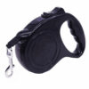 Lesa retractabila 5 m Pufo Puppy pentru caini de talie mica sau medie, sistem carabina cu vartej, negru