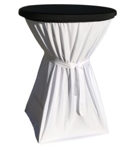 Alternative view of CULINARO Set masa pliabila rotunda, cocktail D80xH110cm, fata de masa alba cu panglica, capac elastic negru