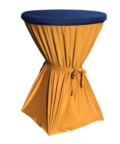 Alternative view of CULINARO Set masa pliabila rotunda, cocktail D80xH110cm, fata de masa aurie cu panglica, capac elastic albastru