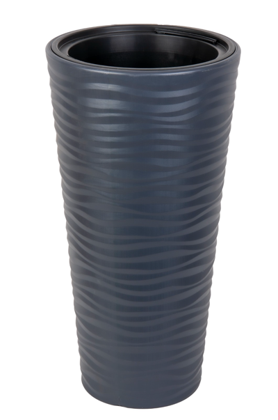 SERINOVA Ghiveciv flori 30xh57cm, 5,5lt, 3 piese, antracit