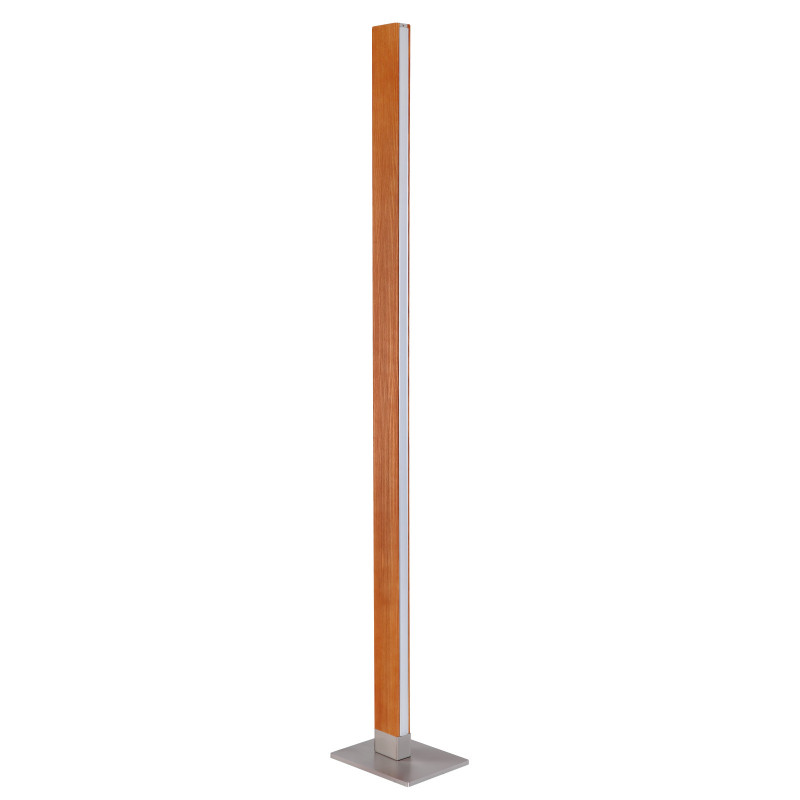 Lampadar nichel mat, lemn natural, 1500lm, lumina calda (3000K), 15428-24S, Globo - imagine 2