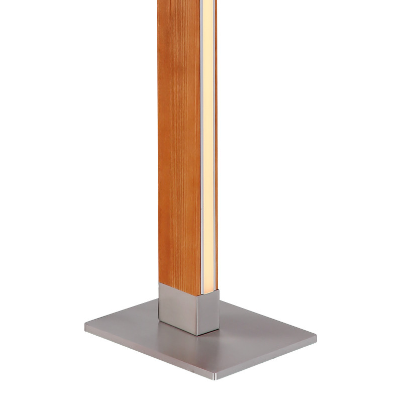 Lampadar nichel mat, lemn natural, 1500lm, lumina calda (3000K), 15428-24S, Globo - imagine 4