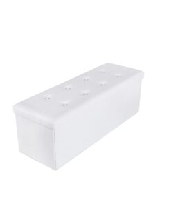 Banca cu spatiu depozitare 120 L, Pliabil, Alb