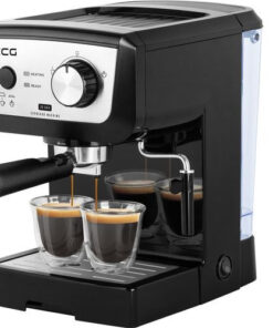 Espressor manual ECG ESP 20101 Black, 1140 W,1.25 L, dispozitiv spumare, 20 bar