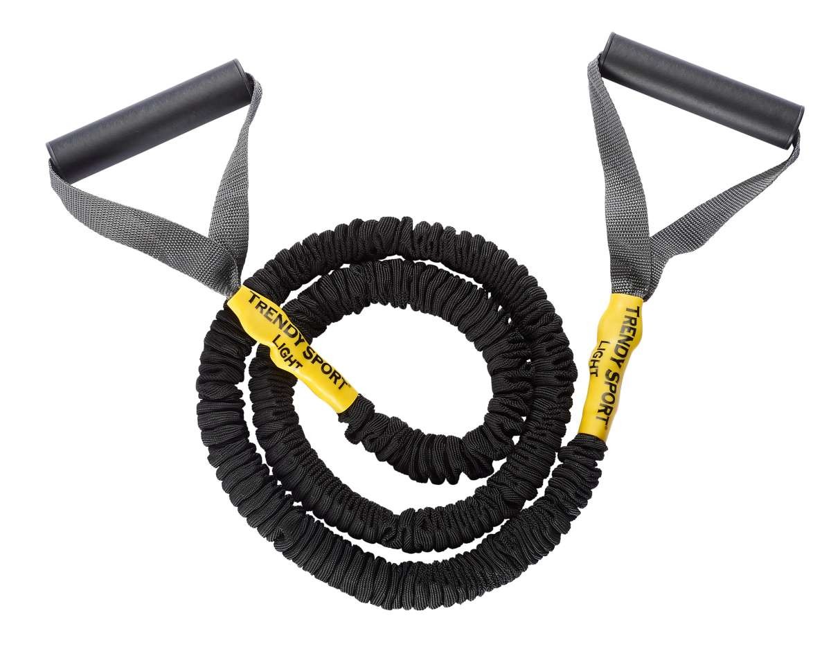 Extensor cu coarda elastica si manere, Pentru recuperare, Protectie bumbac, 1.3 m