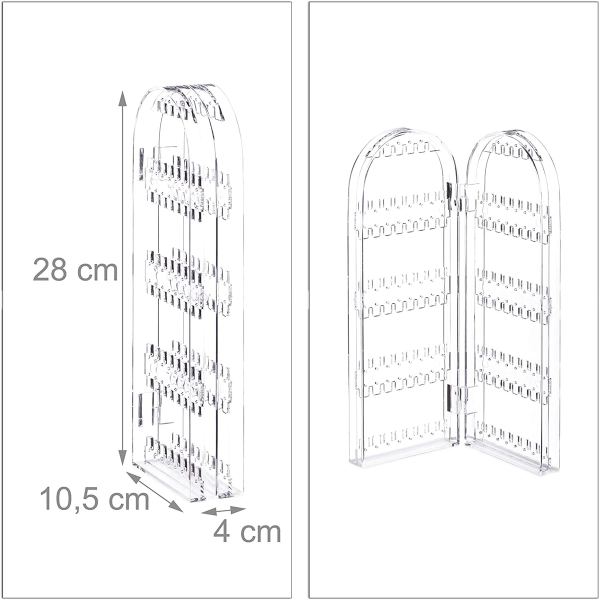 Organizator bijuterii, Acril, Transparent - imagine 4