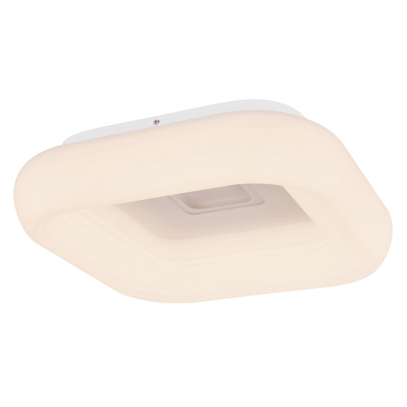 Plafoniera din metal alb, crom, cu telecomanda, 3800lm, temperatura de culoare ajutabila 3000-6000K, 41295-50, Globo