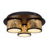 Plafoniera metal negru, sticla, cristale transparente, 1070lm, lumina naturala (4000K), 49367-18D, Globo