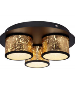 Plafoniera metal negru, sticla, cristale transparente, 1070lm, lumina naturala (4000K), 49367-18D, Globo